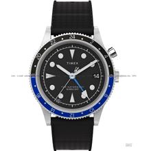 TIMEX TW2W22600 Waterbury Traditional GMT 39mm Synthetic Rubber Blue