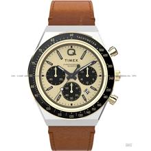 TIMEX TW2W64400 Q Timex Chronograph Quartz 40mm Leather Gold Brown