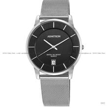 ARMITRON 20-5123BKSV Men's Analog Date Quartz 39mm Mesh Bracelet Black