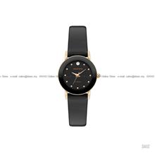 ARMITRON 75-2447BKRGBK Women's Diamond Quartz 24mm Leather Black Gold