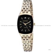 ARMITRON 75-5195BKGP Women Diamond Quartz 21mm SS Bracelet Black Gold