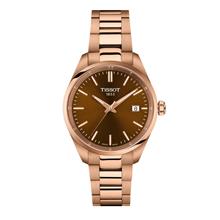 TISSOT T1502103329100 PR 100 Date Quartz 34mm Rose Gold Bracelet Brown