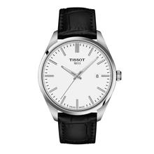 TISSOT T1504101601100 PR 100 Date Quartz 40mm Black Leather White Dial