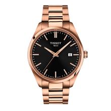 TISSOT T1504103305100 PR 100 Date Quartz 40mm Rose Gold Bracelet Black