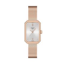 TISSOT T1601103303300 SRV Rectangle Quartz 30mm Mesh Bracelet RoseGold