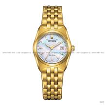 CITIZEN EW2293-56D Date Eco-Drive 27mm Gold SS Bracelet White MOP