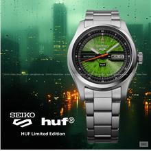 SEIKO 5 Sports SRPM09K1 HUF LE Day Date Auto 39.4mm Bracelet Green