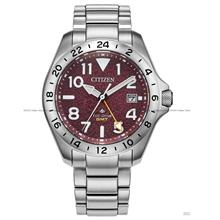 CITIZEN BJ7150-50W PROMASTER GMT Date Eco-Drive 39.5mm Bracelet Maroon