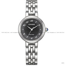 CITIZEN L EM0990-81E Analog 3-Hand Eco-Drive 27.7mm SS Bracelet Black