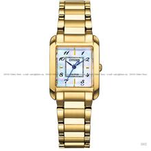 CITIZEN L EW5602-81D Eco-Drive 28.4x21.5mm Gold SS Bracelet MOP Dial