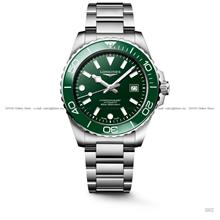 LONGINES L3.788.4.06.6 HYDROCONQUEST Date Auto 42mm SS Bracelet Green