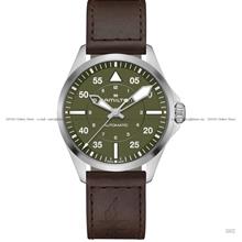 HAMILTON H76305560 KHAKI AVIATION PILOT AUTO 39mm Leather Green Brown