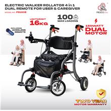 4 in 1 F9183E Electric Walker Rollator Walker with 2 Controller