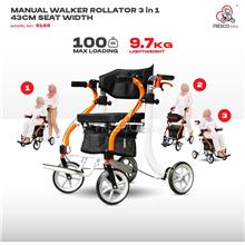 Manual Walker Rollator Lightweight Foldable Transport Chair 9185