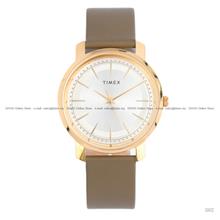 TIMEX TW2Y41400 Chester 3-Hand Quartz 38mm Brown Leather Silver Dial