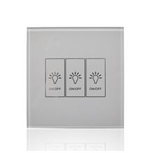 3 Gang 433Mhz Wall Light Remote Control Touch Screen Switch (UK)