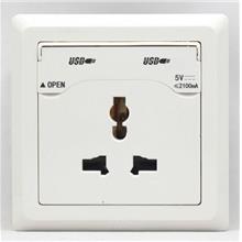 New Home Wall Power Supply 2*USB Socket Switch With USB Port Charger