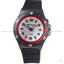 BUM B97902 Women's Analog Watch Quartz 34mm Black Silicone White Dial
