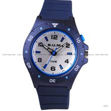 BUM B97905 Women's Analog Watch Quartz 34mm Blue Silicone White Dial