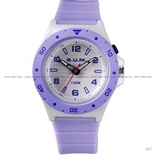 BUM B97908 Women's Analog Watch Quartz 34mm Lilac Silicone White Dial