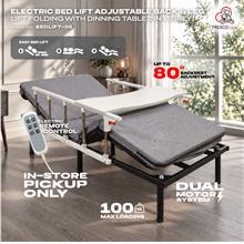 Electric Bed Lift Adjustable Back &amp; Leg Lift With Dinning Table 2 In 1